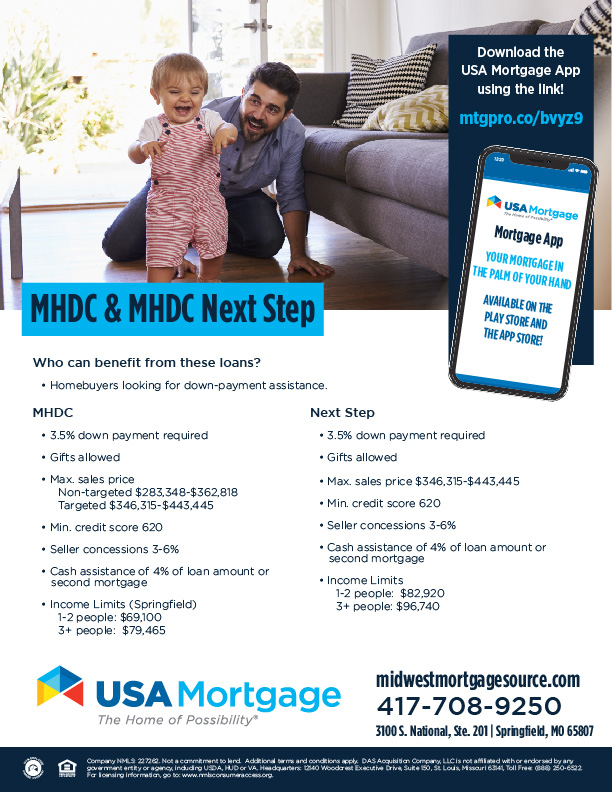 MHDC and MHDC Next Step Loans USA Mortgage Springfield Region